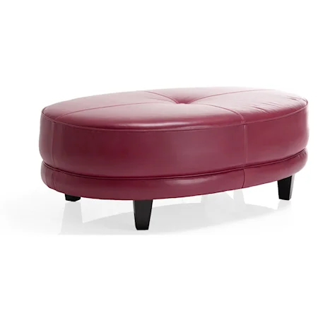 Transitional Oval Cocktail Ottoman